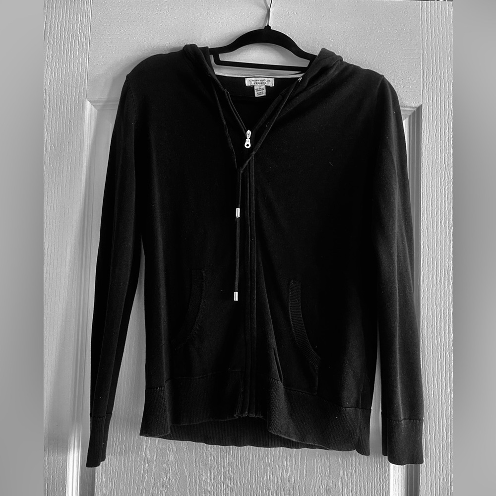 Charter Club Medium knitting hoodie with gold accents
